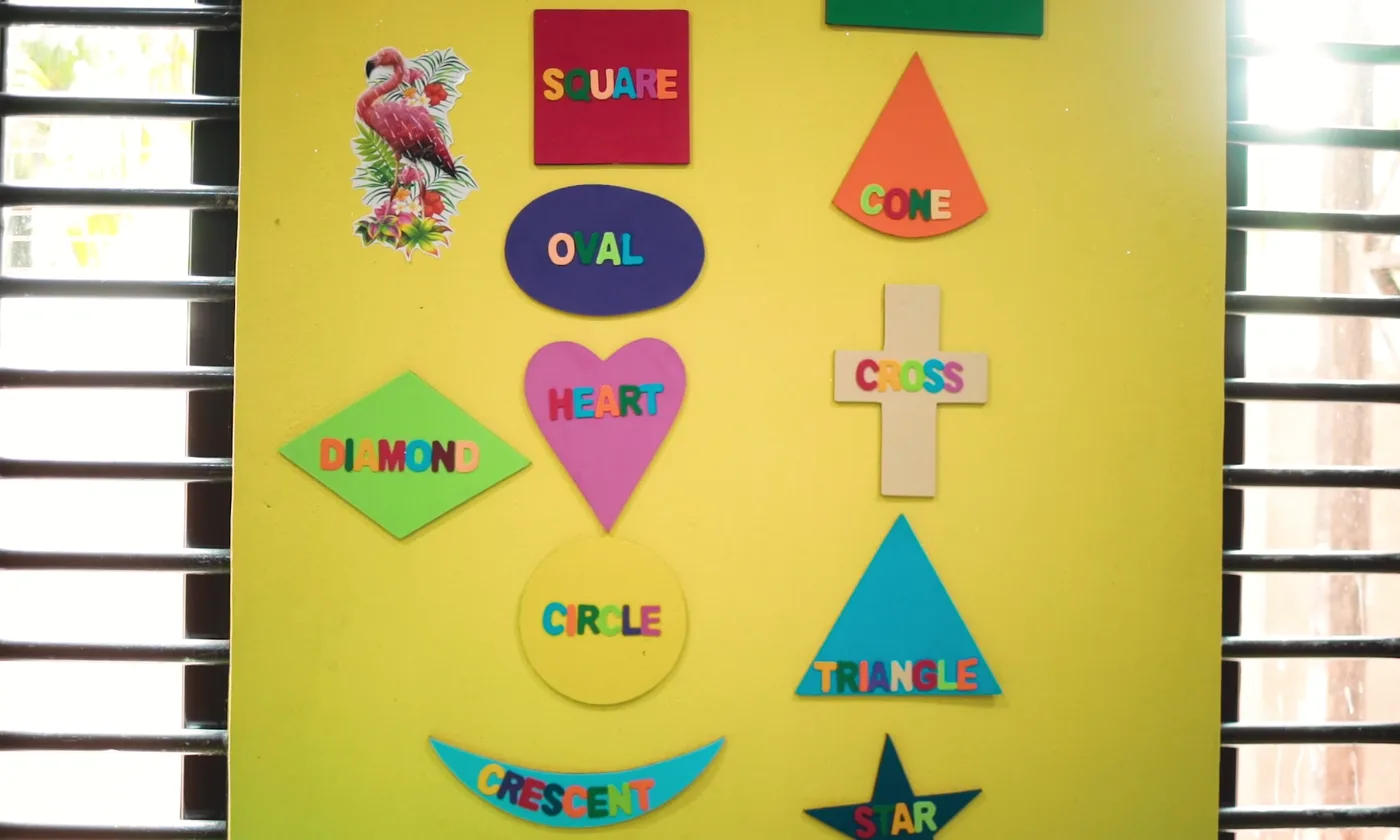 An early-years learning display at Einstein High School